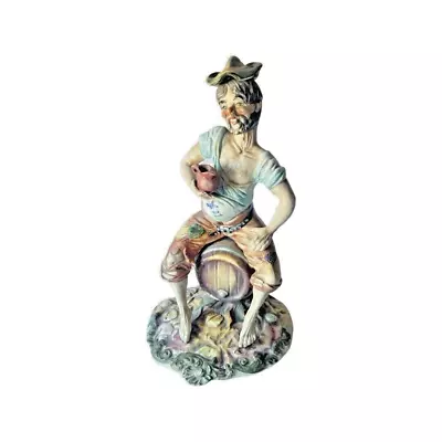 Buy Capodimonte Vintage Porcelain Figurine The Drunk Large Statue Made In Italy • 27.50£