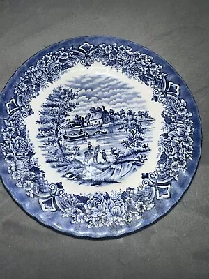 Buy Staffordshire England Blue & White HOMELAND By W H Grindley Saucer. 1980’s • 10£