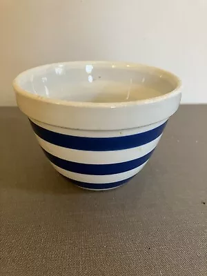Buy Vintage Blue & White Stripe Pottery Pudding Bowl 3inch X4inch Small Is Beautiful • 5.99£