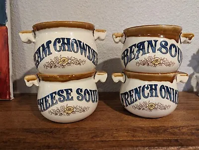 Buy 1970's Set Of 4 Ceramic Pottery Soup Bowls Japan • 17.08£