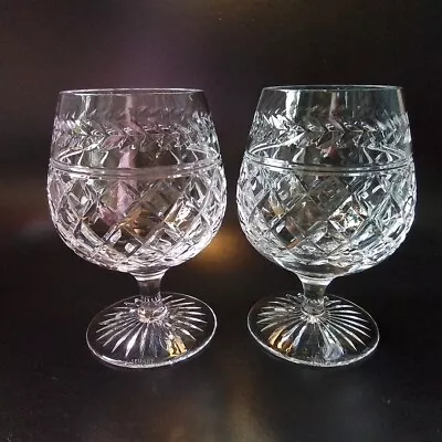 Buy 2 X Stuart Crystal Cheltenham 10oz Cut Glass Brandy Balloon Glasses • 30£
