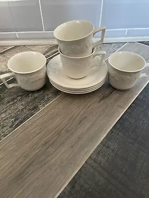 Buy SET OF 4 X BHS LINCOLN CUPS CUP AND SAUCER SAUCERS EXCELLENT CONDITION • 9.99£