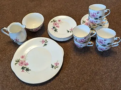 Buy Royal Grafton Bone China Tea Set, Vintage, Pretty Floral Pattern And Gilt, Used • 20£