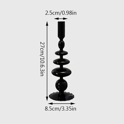 Buy Black Vintage Candle Holders Bubble Glass Candlesticks Table Room Home Decor • 11.30£