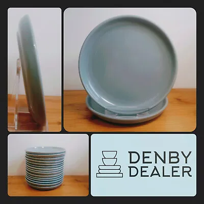 Buy 2 X Side Plates - Denby Homestead Brown - 6.75  - Pale Blue Vintage Tea 1950s • 14£