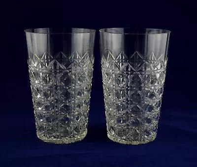 Buy Vintage 1930's HOBNAIL Cut X2 Rare Whiskey Glasses / Tumblers - 14cms (5-1/2 ) • 39.50£