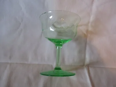 Buy  Vintage Green Depression Glass Liquor Stem Ware 4-1/2 Tall  • 5.68£