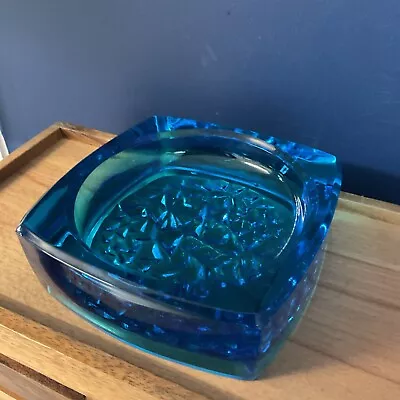 Buy Vintage Glass Ornament Rudolf JURNIKL Sklo Union Czech Vaseline Blue Glass Tray • 30£