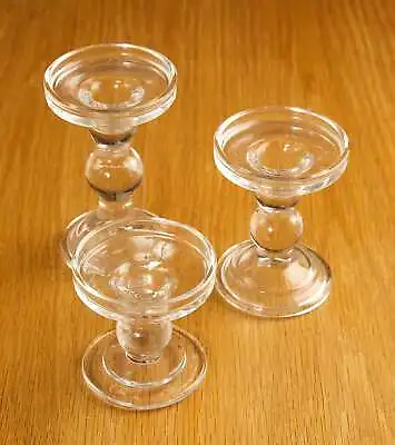 Buy Reversible Glass Pillar Or Dinner Candle Holders Small - Medium - Large • 12.95£