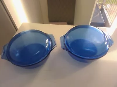 Buy Retro Vintage Pyrex Cobalt Blue 9 Inch Casserole Dishes Used. • 15£