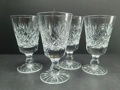 Buy 4x Beautiful Vintage Cut Glass Crystal Sherry Port Glasses 10cm • 12£