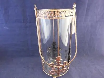 Buy Tall Copper Coloured Plain Glass Lantern Pillar Candle Holder. • 21.96£