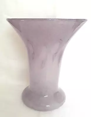 Buy Large Vasart Lilac Flared Glass Vase - Signed - 10  Tall - V022 • 82£
