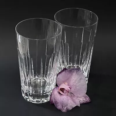 Buy 2 (Two) Wedgwood TIARA Cut Crystal Highball Glasses Signed DISCONTINUED 5 3/8  • 96.33£