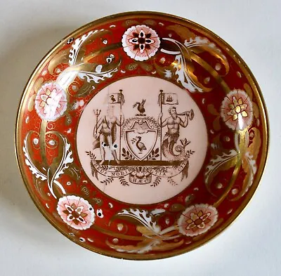 Buy Antique Porcelain Saucer Liverpool Town Hall Corporation Service Davenport 19thC • 16£