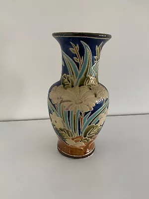 Buy Vintage Pottery Vase 12  Tall The Base Is Unglazed So Could Be An Early Majolica • 34.99£