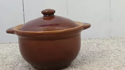 Buy Denby Stoneware Lidded Soup Bowl/Dish With Handle + Brown Glaze • 3.59£
