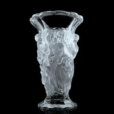 Buy Glamorous Art Deco Satin Clear Glass Bacchantes Vase 1930' H.Hoffmann • 303.36£
