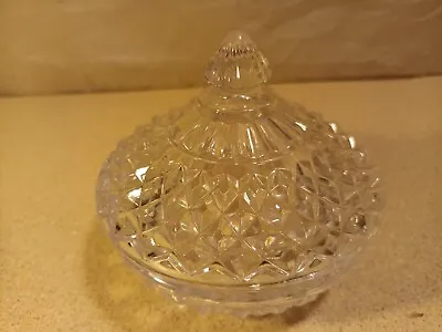 Buy Vintage Small Cut Glass Bowl With Lid - 5” • 10£