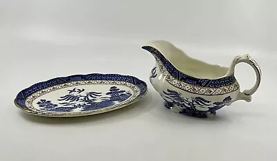 Buy Booths Real Old Willow Gravy Boat And Stand Sh5 • 22.99£