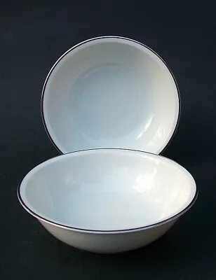 Buy TWO Arzberg Thomas Germany White Fruit Dessert Bowls Platinum Trim 15cm 6  - VGC • 7.50£