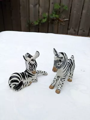 Buy 1960's Szeiler Miniature Zebras, 1 Laying 1 Standing 7cms Tall • 10£