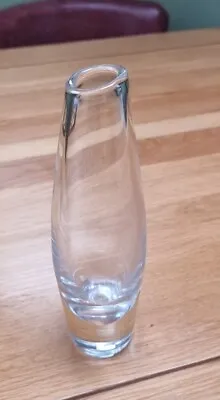 Buy Stylish Eliptical Clear Glass Vase, Sven Palmqvist, Orrefors, Sweden C1955 • 30£