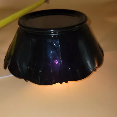 Buy Black Amethyst Glass Bowl With Handles Vintage Depression  • 19.18£