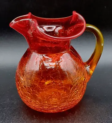 Buy Vintage Amberina Crackle Glass 4  Pitcher Circa 1950/60s • 25.59£