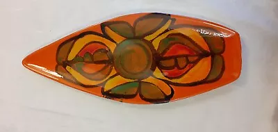 Buy Poole Pottery Orange Delphis Spear Dish Shape 82, Signed By Angela Wyburgh • 40£