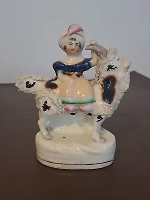 Buy Antique Staffordshire Pottery Princess Royal Riding A Goat  • 20£