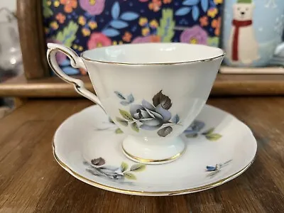 Buy Royal Standard Teacup & Saucer Blue Flowers Fine Bone China England • 14.79£