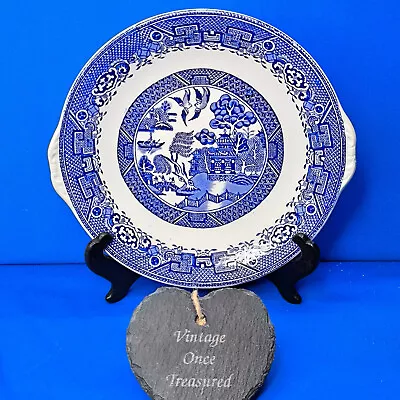 Buy Washington Pottery OLD WILLOW CAKE PLATE * Vintage 1950s Blue & White China VGC • 11.25£