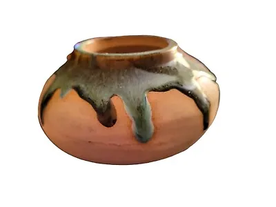 Buy Handmade Pottery Black And Green Drip Glaze  Vase • 9.62£