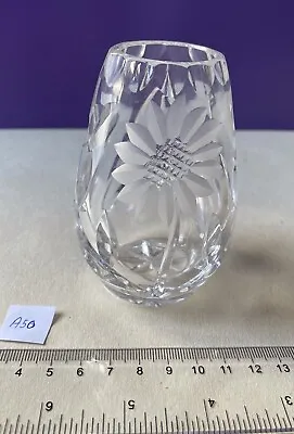 Buy Vintage Heavy Lead Crystal Deep Cut Glass Vase Floral Motif 6.5cm X 10.5cm 290kg • 5£