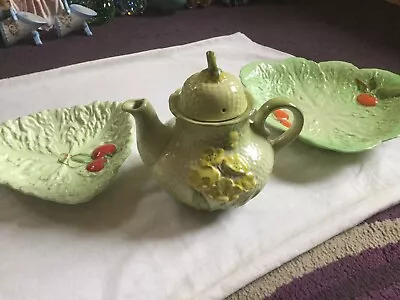 Buy Set Of 3 Art Deco Vintage Carlton Ware Teapot And 2 Side Plates Simply Stunning • 55£