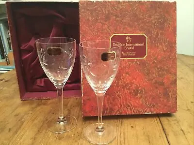 Buy 2 Royal Doulton  Jasmine  Wine Glasses 7  Tall, Boxed • 24£