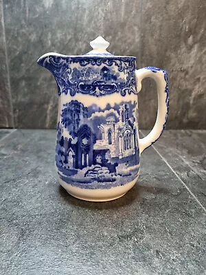 Buy Vintage George Jones & Sons Abbey 1790 Blue & White Coffee Pot / Water Jug • 25£