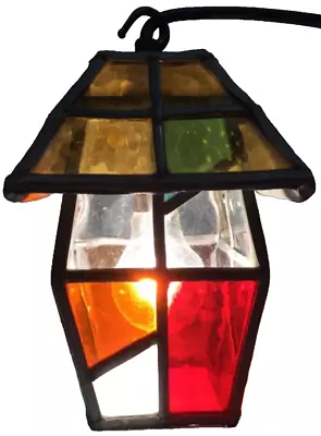 Buy Hanging Lantern Stained Glass Shade Vintage Wynvates Ware Retro 26cm High • 30£