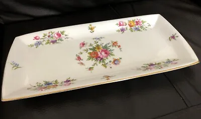 Buy Vintage Minton Rectangular Bone China Serving Platter, Flower Design, Marlow • 10£