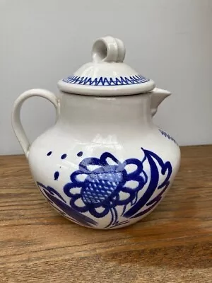 Buy Nice Quality Blue & White Buchan Studio Pottery Large 3 Pint Covered Jug  • 30£