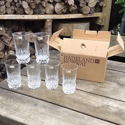 Buy Vintage Hadeland Norway Full Lead Crystal 28cl Diamant Whisky Tumbler Glasses X6 • 55£