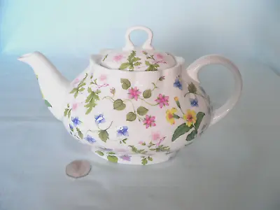 Buy Large QUEEN'S  Fine China Teapot  Country Meadow  Floral Design 2 Pints • 14.99£