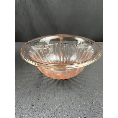 Buy Pink Depression Glass Mixing Bowl Nesting Hazel Atlas Ribbed Footed 8  Vintage • 15.40£