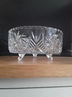Buy Vintage Lead Crystal Cut Glass Footed Trifle Bowl Dish • 39£