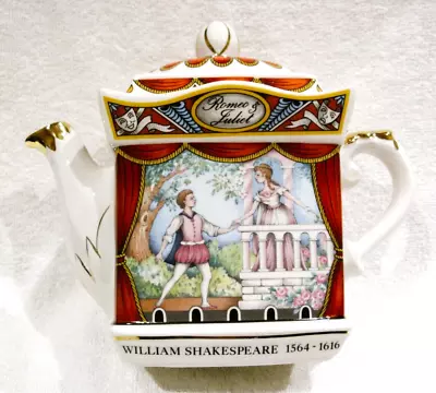 Buy SADLER DECORATIVE TEA POT WILLIAM SHAKESPEARE 1564-1616 Romeo & Juliet H.16cms • 15.99£