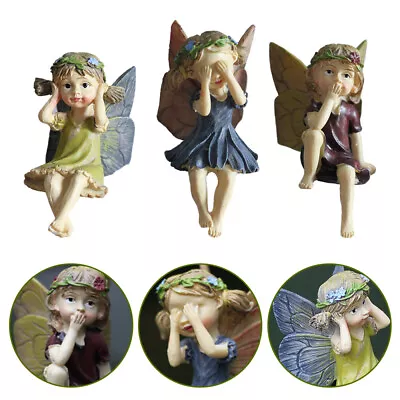Buy  3 Pcs Ornaments Cupcake Decorating Resin Fairy Statue Glass • 16.29£