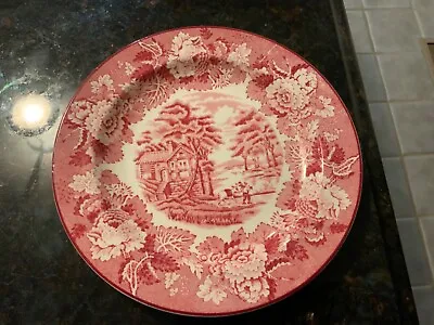 Buy Vintage Enoch  Woods Ware  Red English Scenery One Salad Plate  Woods & Sons. • 14.25£