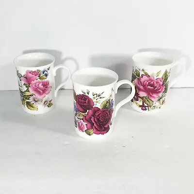 Buy Set Of 3 Crown Trent China Cups Mugs Floral Patterns England • 23.31£
