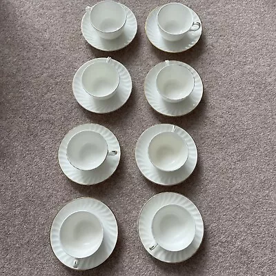 Buy Minton White Bone China Tea Cups And Saucers X  8 • 25£
